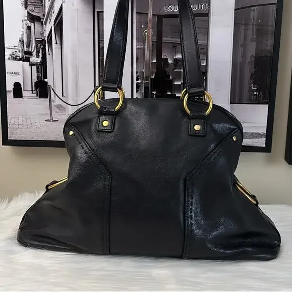 Yves Saint Laurent  Muse Handbag Black Leather - Picture 11 of 16